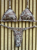 Biquíni Fita Frente Menor Fio Dental Bandana Bege