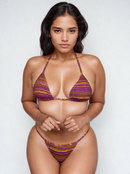 Biquíni Fita Frente Maior Fio Dental Marrom Divertido