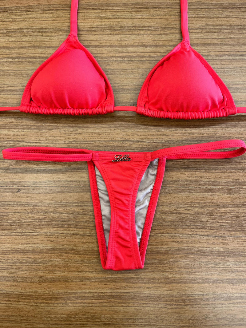 Biquíni Fita Frente Menor Fio Dental Vermelho