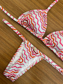 Biquíni Fita Frente Menor Fio Dental Rosa Ponto Cruz