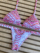 Biquíni Fita Frente Maior Fio Dental Rosa Ponto Cruz