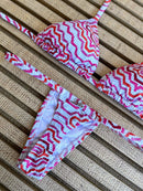 Biquíni Fita Frente Menor Fio Dental Rosa Ponto Cruz