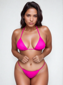 Biquíni Fita Frente Maior Fio Dental Rosa Neon