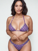 Conjunto Maia Semi Fio Floral Roxo