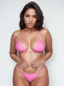 Biquíni Fita Frente Maior Fio Dental - Rosa Belo