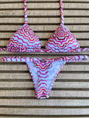 Biquíni Fita Frente Maior Fio Dental Rosa Ponto Cruz