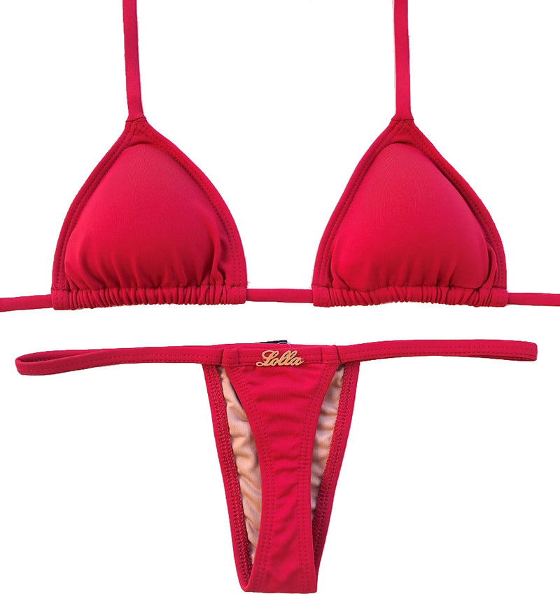 Biquíni Fita Frente Menor Fio Dental Vermelho